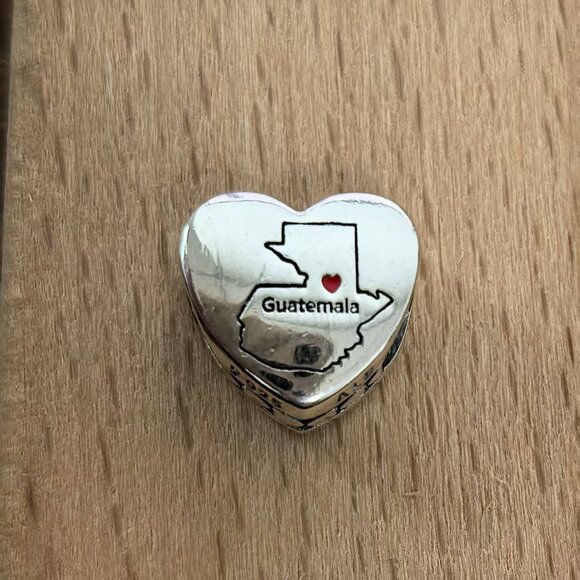 Pandora Guatemala Exclusive Travel Heart Charm Pendant, S925 Silver Bracelets - Picture 1 of 4